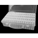 Műanyag tároló doboz / 64 rekeszes doboz az ábécével - Transparent (5 db-os csomagolás) Műanyag tároló doboz / 64 rekeszes doboz az ábécével - Transparent (5 db-os csomagolás)