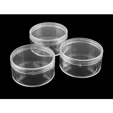   Műanyag doboz 6,8x3,4 cm csavaros - Transparent (12 db-os csomagolás)