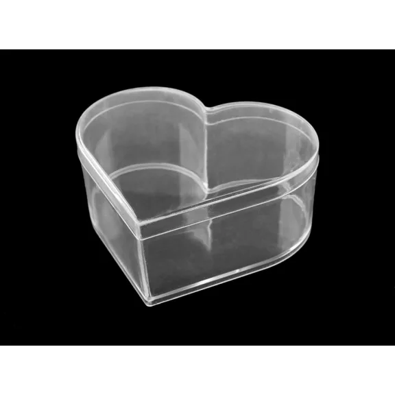 Műanyag doboz / box fedővel szív 9,5x11x4,5 cm - Transparent (1 db-os csomagolás) Műanyag doboz / box fedővel szív 9,5x11x4,5 cm - Transparent (1 db-os csomagolás)