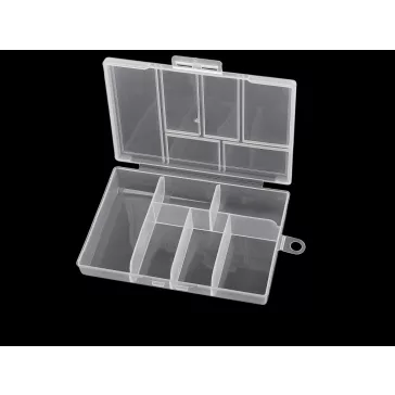   Műanyag doboz / box 8,5x12x2,5 cm tároló - Transparent (4 db-os csomagolás)