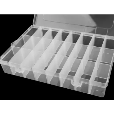   Műanyag rekeszes doboz / box 13x19,5x3,6 cm - Transparent (3 db-os csomagolás)