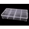 Műanyag rekeszes tároló doboz 15x23x3,4 cm - Transparent (1 db-os csomagolás)