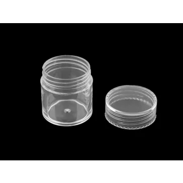  Műanyag flakon csavaros tetővel 2,5x2,8 cm - Transparent (12 db-os csomagolás)