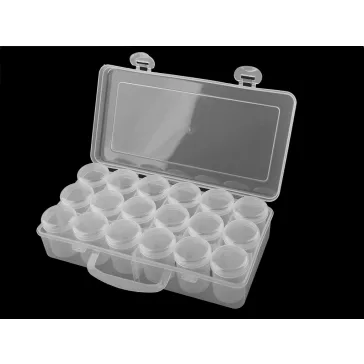   Műanyag doboz / box 18 csavaros flakon - Transparent (3 db-os csomagolás)
