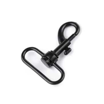   Fém forgós karabiner 38 mm-es befűző - 5 fekete lakk (1 db-os csomagolás)