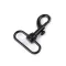 Fém forgós karabiner 38 mm-es befűző - 5 fekete lakk (1 db-os csomagolás)