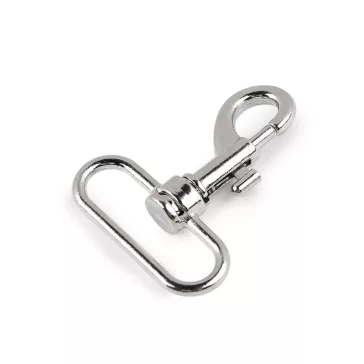   Fém forgós karabiner 38 mm-es befűző - 1 nikkel (50 db-os csomagolás)