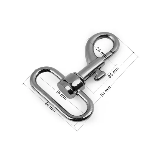 Fém forgós karabiner 38 mm-es befűző