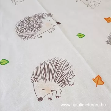 Tiny hedgehog cotton fabric