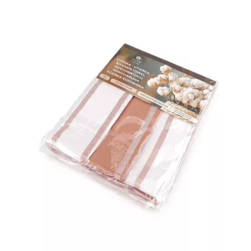   Pamut törlő 50x70 cm egyiptomi pamut szív, macska - 9 sötét bézs (3 db-os csomagolás)