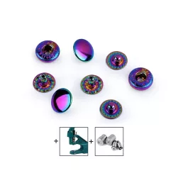   Fém patent Ø10 mm közepesen vastag anyagokhoz, szivárványos