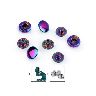   Fém patent Ø10 mm közepesen vastag anyagokhoz, szivárványos