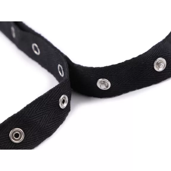 20 mm széles pamutszalaggal záródik - fekete 20 mm széles pamutszalaggal záródik - fekete