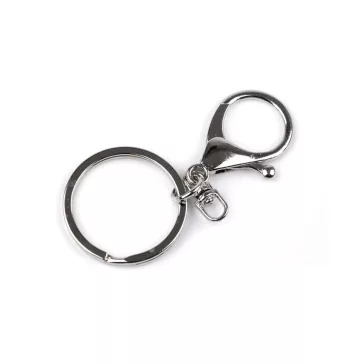   Kulcskarika karabiner kapoccsal - 1 nikkel (50 db-os csomagolás)
