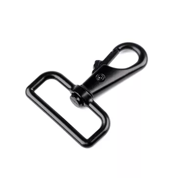   Fém forgós karabiner 40 mm-es befűző - 1 fekete lakk (5 db-os csomagolás)