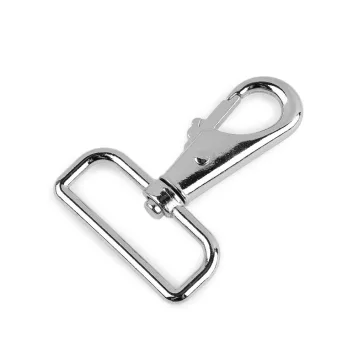   Fém forgós karabiner 40 mm-es befűző - 3 nikkel (1 db-os csomagolás)