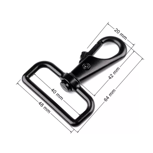 Fém forgós karabiner 40 mm-es befűző