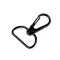 Fém forgós karabiner 25 mm-es befűző - fekete lakk (20 db-os csomagolás)