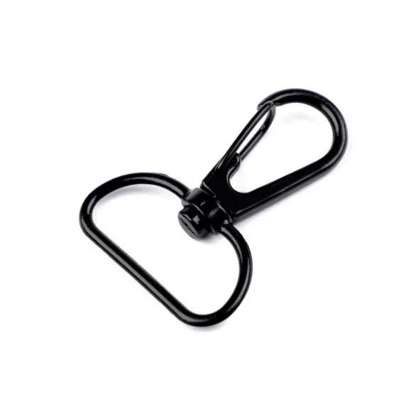 Fém forgós karabiner 25 mm-es befűző - fekete lakk (2 db-os csomagolás) Fém forgós karabiner 25 mm-es befűző - fekete lakk (2 db-os csomagolás)