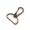 Fém forgós karabiner 25 mm-es befűző - ósárgaréz (20 db-os csomagolás)