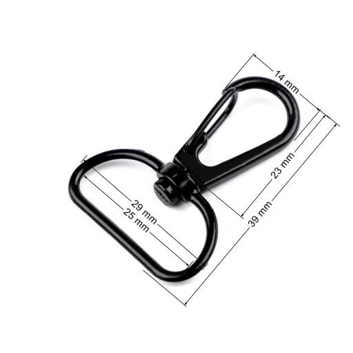 Fém forgós karabiner 25 mm-es befűző