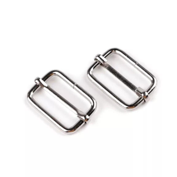 Heveder bújtató / fém csúszka széles 25 mm - 1 nikkel (20 db-os csomagolás) Heveder bújtató / fém csúszka széles 25 mm - 1 nikkel (20 db-os csomagolás)