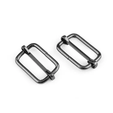   Heveder bújtató / fém csúszka széles 25 mm - 4 nikkel fekete (100 db-os csomagolás)
