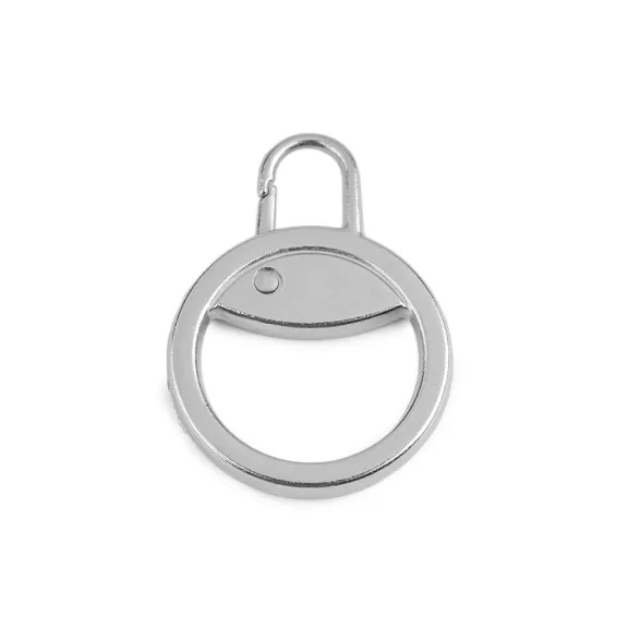 Fém karabiner / cipzár húzó - 1 nikkel (5 db-os csomagolás) Fém karabiner / cipzár húzó - 1 nikkel (5 db-os csomagolás)