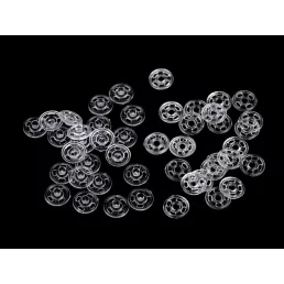   Felvarrható műanyag patent / összenyomható gomb átlátszó Ø7 mm