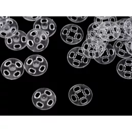   Felvarrható műanyag patent / összenyomható gomb átlátszó Ø10 mm