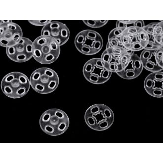   Felvarrható műanyag patent / összenyomható gomb átlátszó Ø10 mm