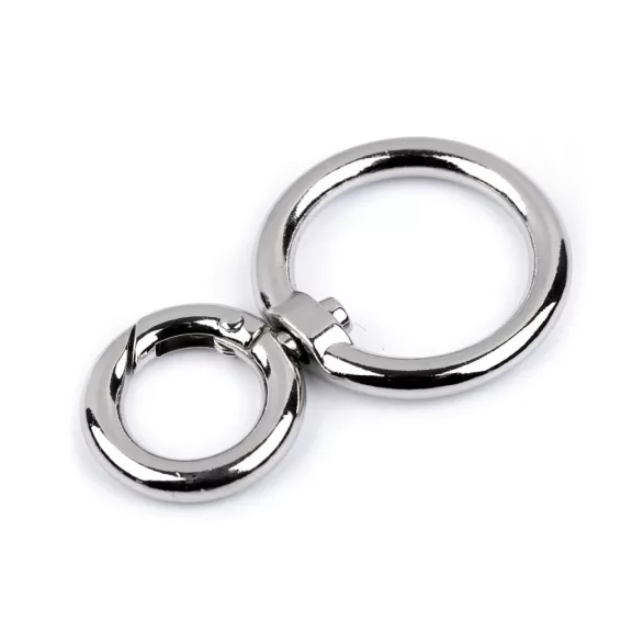 Fém forgós karabiner 25 mm-es befűző - 1 nikkel (1 db-os csomagolás) Fém forgós karabiner 25 mm-es befűző - 1 nikkel (1 db-os csomagolás)