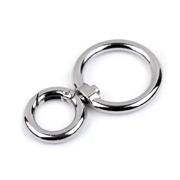   Fém forgós karabiner 25 mm-es befűző - 1 nikkel (12 db-os csomagolás)