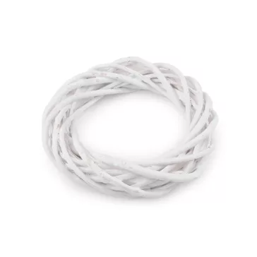 Vessző koszorú Ø20 cm - 1 fehér (3 db-os csomagolás)