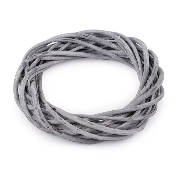 Vessző koszorú Ø25 cm - 2 szürke (1 db-os csomagolás) Vessző koszorú Ø25 cm - 2 szürke (1 db-os csomagolás)