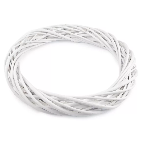 Vessző koszorú Ø40 cm - 2 fehér (1 db-os csomagolás) Vessző koszorú Ø40 cm - 2 fehér (1 db-os csomagolás)