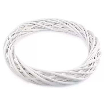Vessző koszorú Ø40 cm - 2 fehér (3 db-os csomagolás)