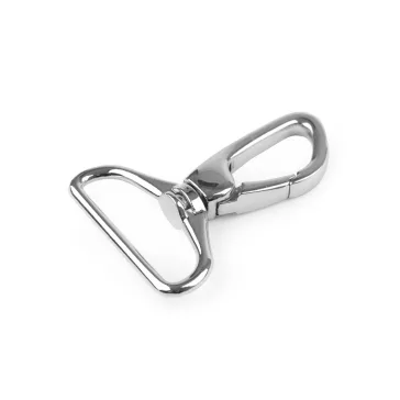   Fém forgós karabiner 38 mm-es befűző - 1 nikkel (3 db-os csomagolás)