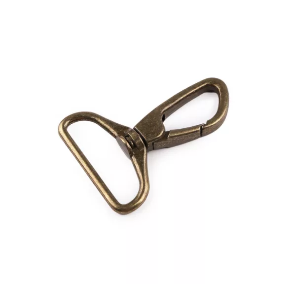 Fém forgós karabiner 38 mm-es befűző - 4 ósárgaréz (20 db-os csomagolás) Fém forgós karabiner 38 mm-es befűző - 4 ósárgaréz (20 db-os csomagolás)