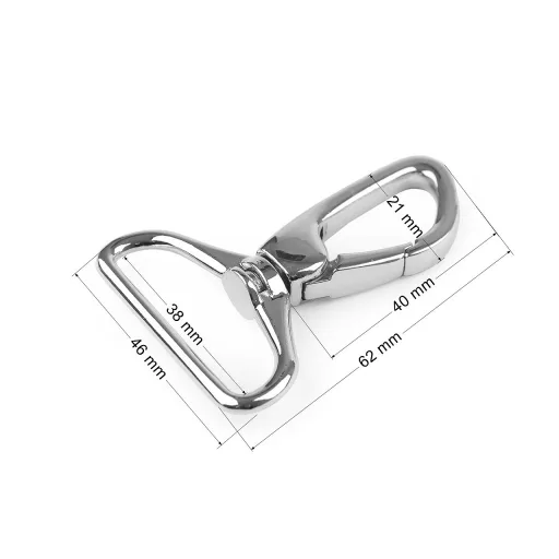 Fém forgós karabiner 38 mm-es befűző