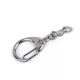 Karabiner karika lánccal kulcstartó 18x48 mm