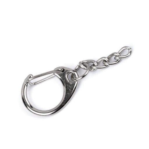 Karabiner karika lánccal kulcstartó 18x48 mm