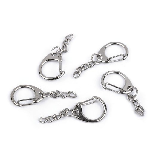 Karabiner karika lánccal kulcstartó 18x48 mm