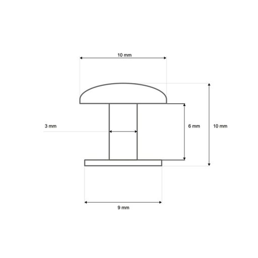 Üreges szegecs Ø10 mm duplafejű