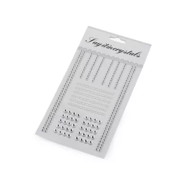   Öntapadó strasszok és gyöngyök öntapadó csíkon - crystal gyöngyös (3 card)