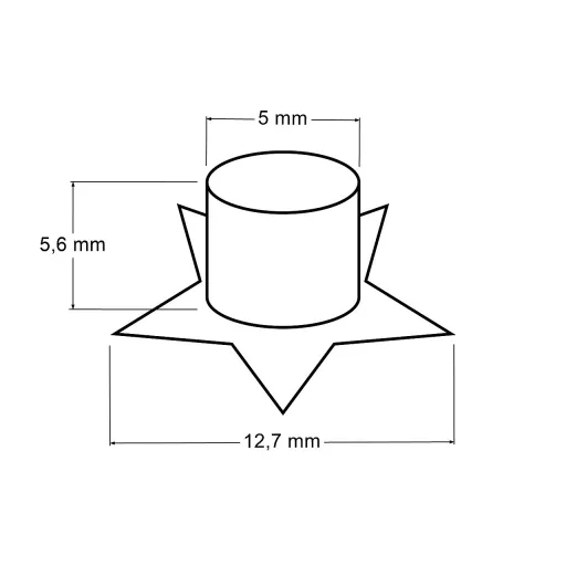 Ringli alátéttel belső Ø5 mm / külső Ø12,7 mm csillag