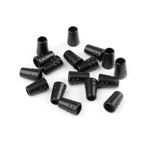 Fém zsinórvég Ø4 mm / dísz - 2 fekete matt (50 db-os csomagolás) Fém zsinórvég Ø4 mm / dísz - 2 fekete matt (50 db-os csomagolás)