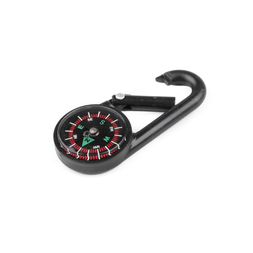 Műanyag karabiner iránytűvel