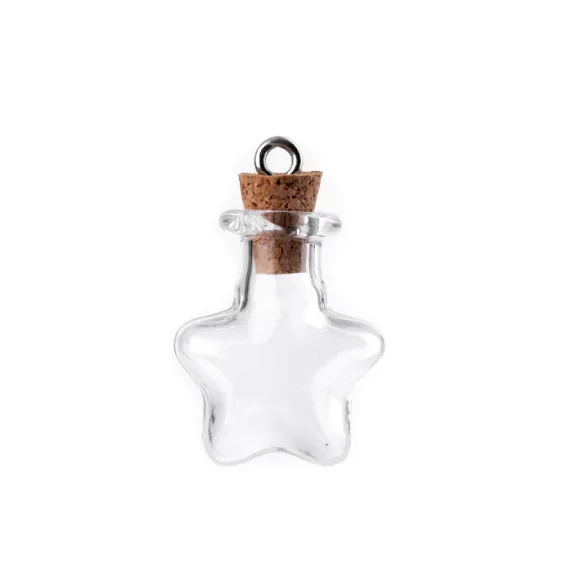 Üvegcse parafadugóval, száiv, csillag, lombik - 2 Transparent csillag (5 fiola) Üvegcse parafadugóval, száiv, csillag, lombik - 2 Transparent csillag (5 fiola)