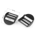 Műanyag szorító / bújtató hevedercsat 38 mm füles szabályozó - fekete (100 db-os csomagolás)